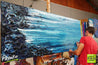 Silk & Sass 200cm x 80cm Blue Abstract Painting (SOLD)-Abstract-[Franko Artist]-[Gold Coast]-[Brisbane]-[Huge]-Franklin Art Studio