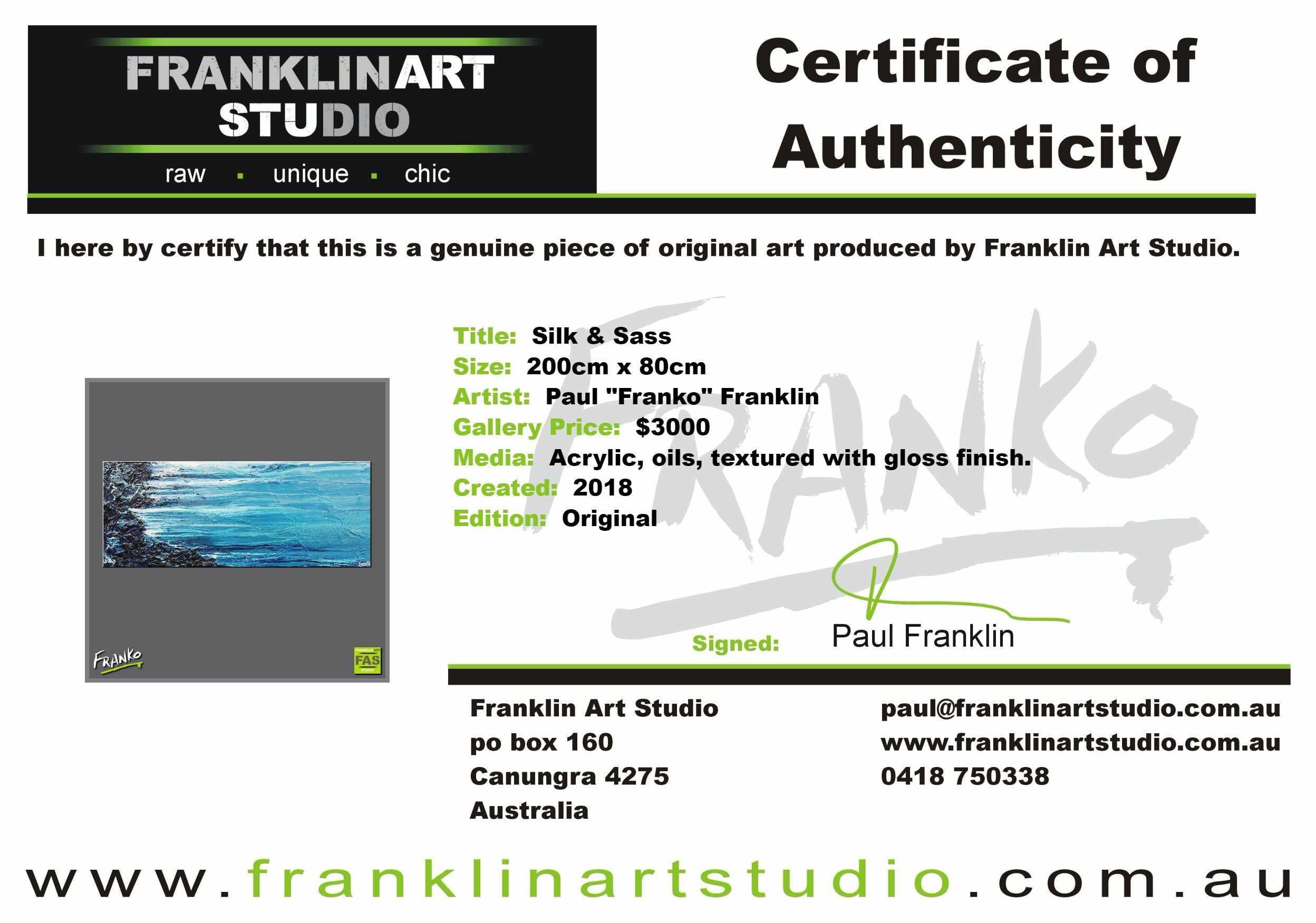 Silk & Sass 200cm x 80cm Blue Abstract Painting (SOLD)-Abstract-[Franko Artist]-[Cheryl]-[Wendy]-[Gabriela]-Franklin Art Studio