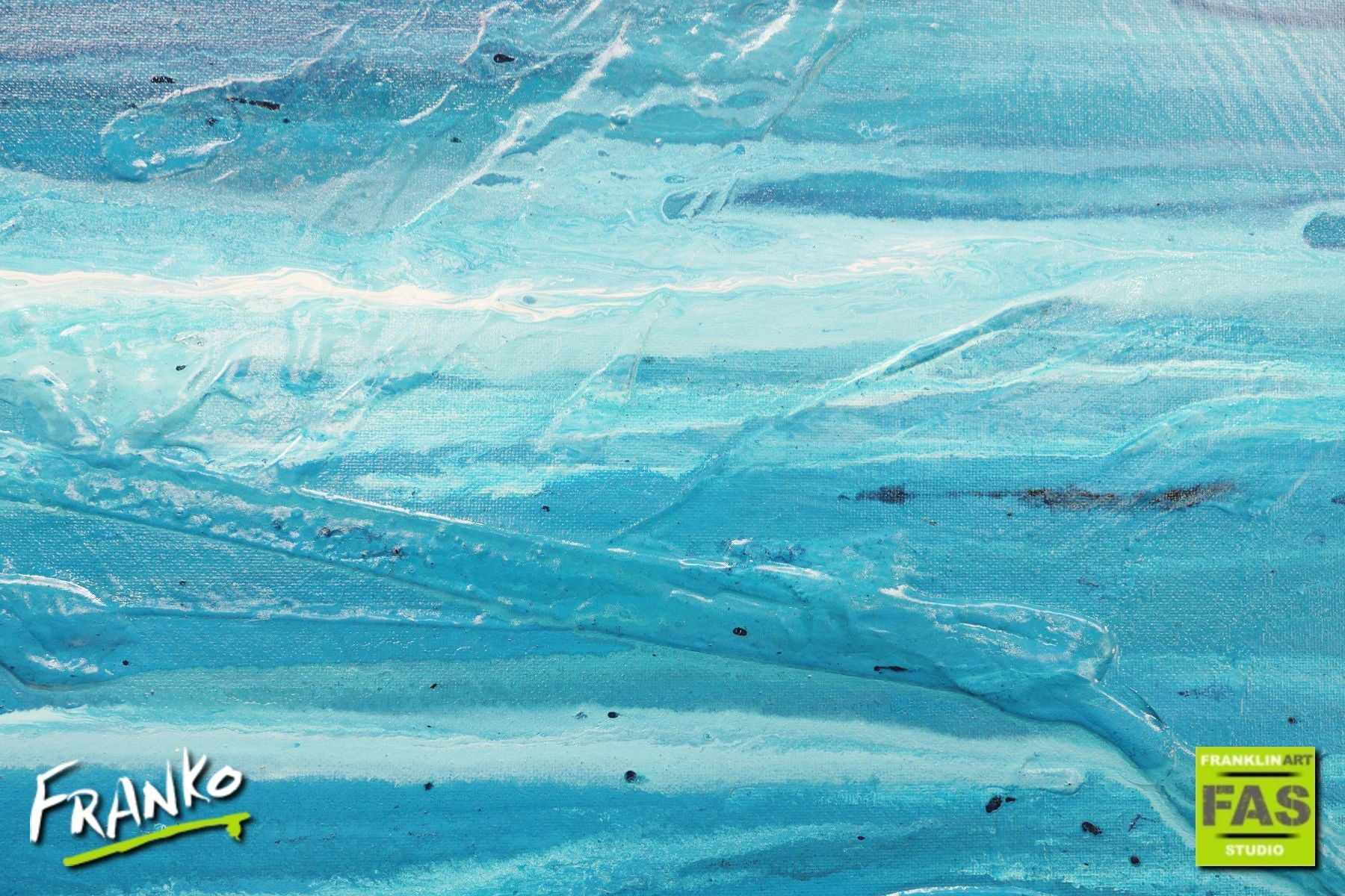 Silk & Sass 200cm x 80cm Blue Abstract Painting (SOLD)