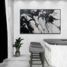 Silver Pearl 200cm x 120cm Silver Black Textured Abstract Painting-Abstract-[Franko Artist]-[The Block]-[Dream Homes]-[ideas]-Franklin Art Studio