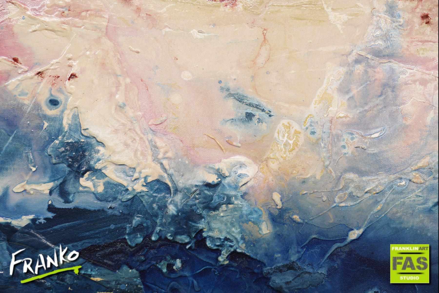 Simpatico 140cm x 100cm Blue Creme Abstract Painting (SOLD)-Abstract-[Franko]-[Artist]-[Australia]-[Painting]-Franklin Art Studio
