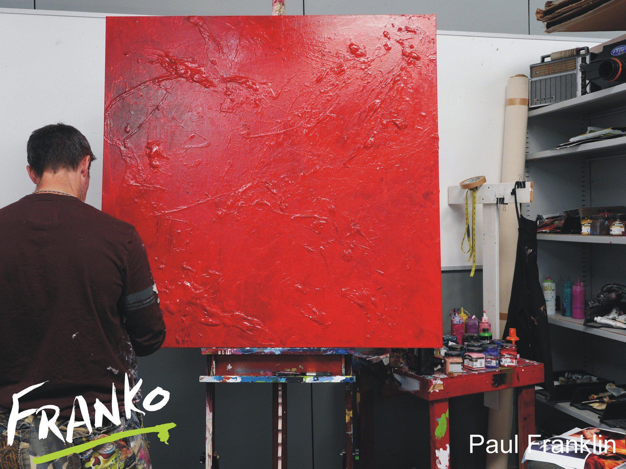 Simply Red 120cm x 120cm Abstract Painting Red (SOLD)-abstract-Franko-[franko_artist]-[Art]-[interior_design]-Franklin Art Studio