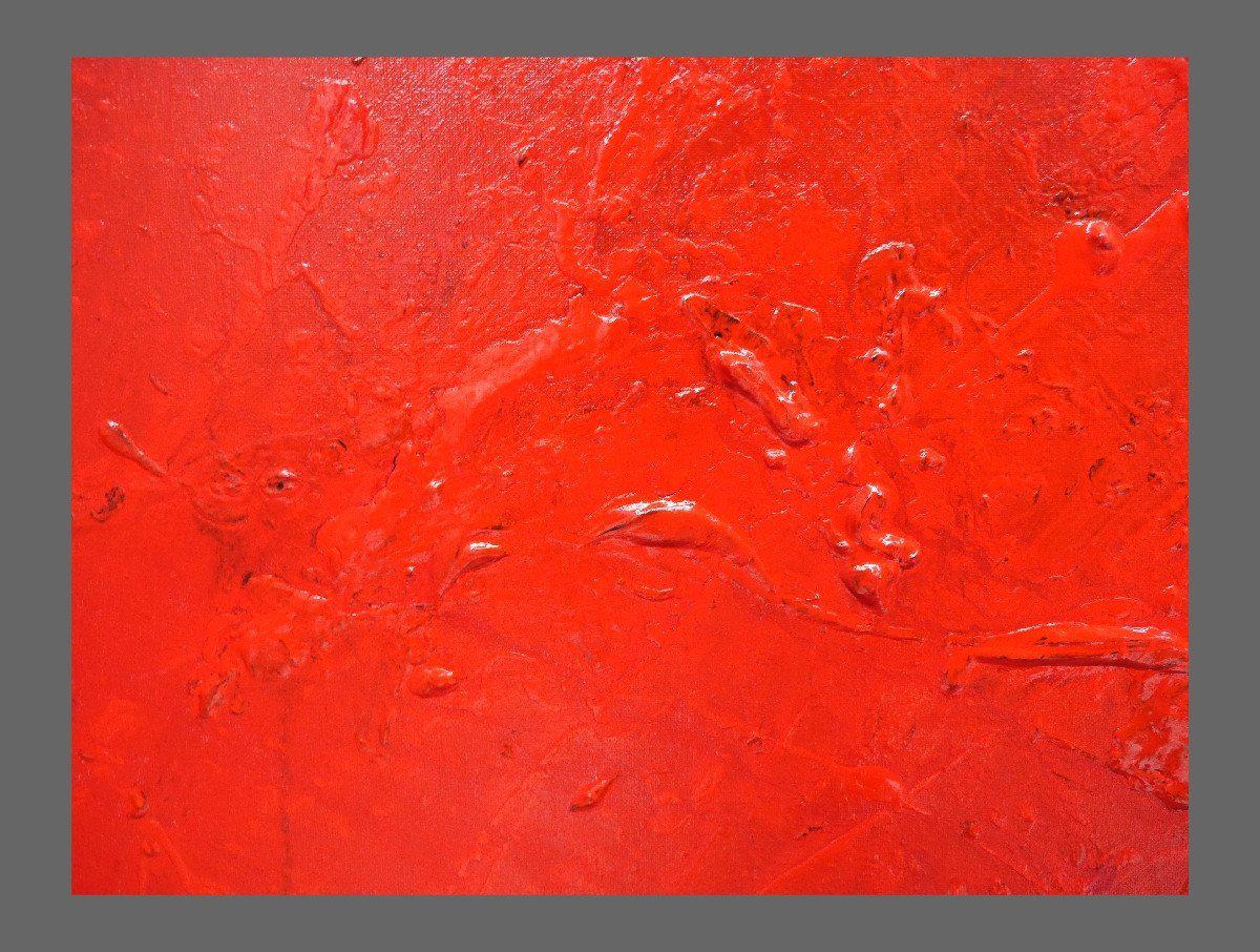 Simply Red 120cm x 120cm Abstract Painting Red