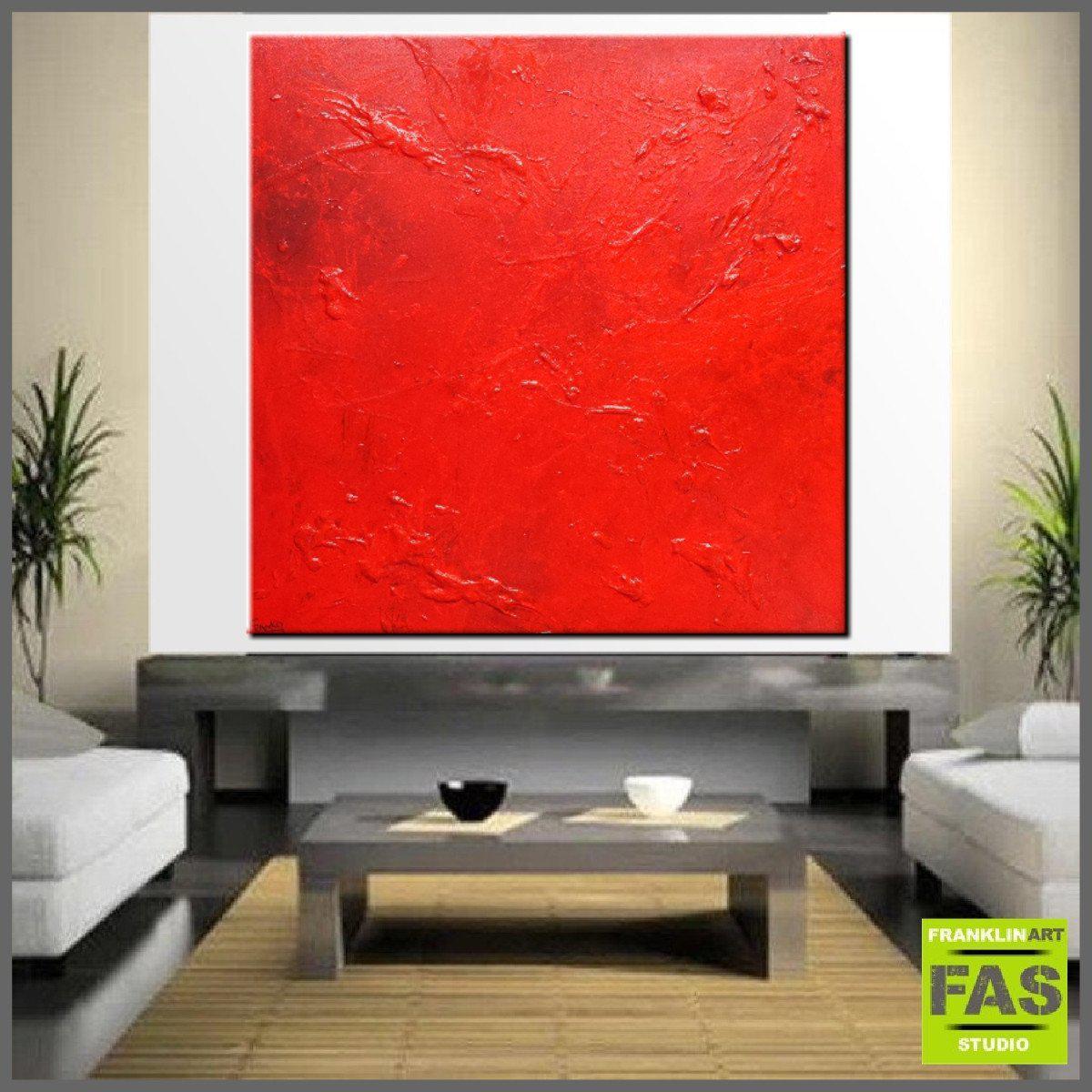 Simply Red 120cm x 120cm Abstract Painting Red (SOLD)-abstract-Franko-[Franko]-[huge_art]-[Australia]-Franklin Art Studio