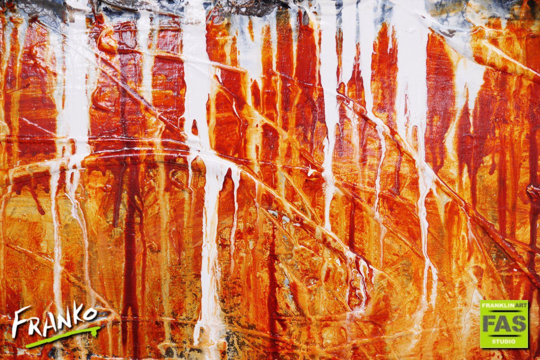 Simply Rusted 200cm x 80cm Rust White Abstract Painting (SOLD)