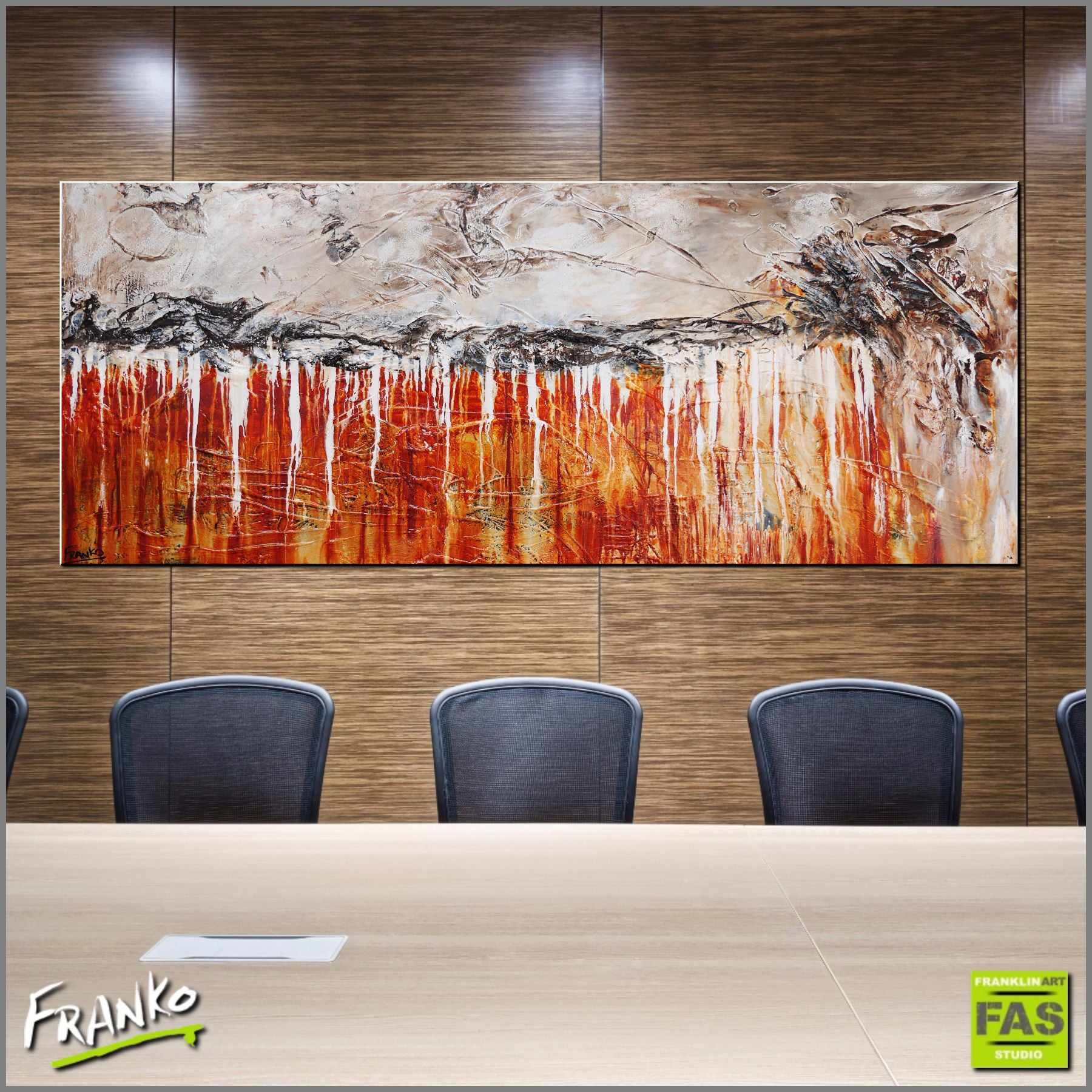 Simply Rusted 200cm x 80cm Rust White Abstract Painting (SOLD)-abstract-Franko-[Franko]-[huge_art]-[Australia]-Franklin Art Studio
