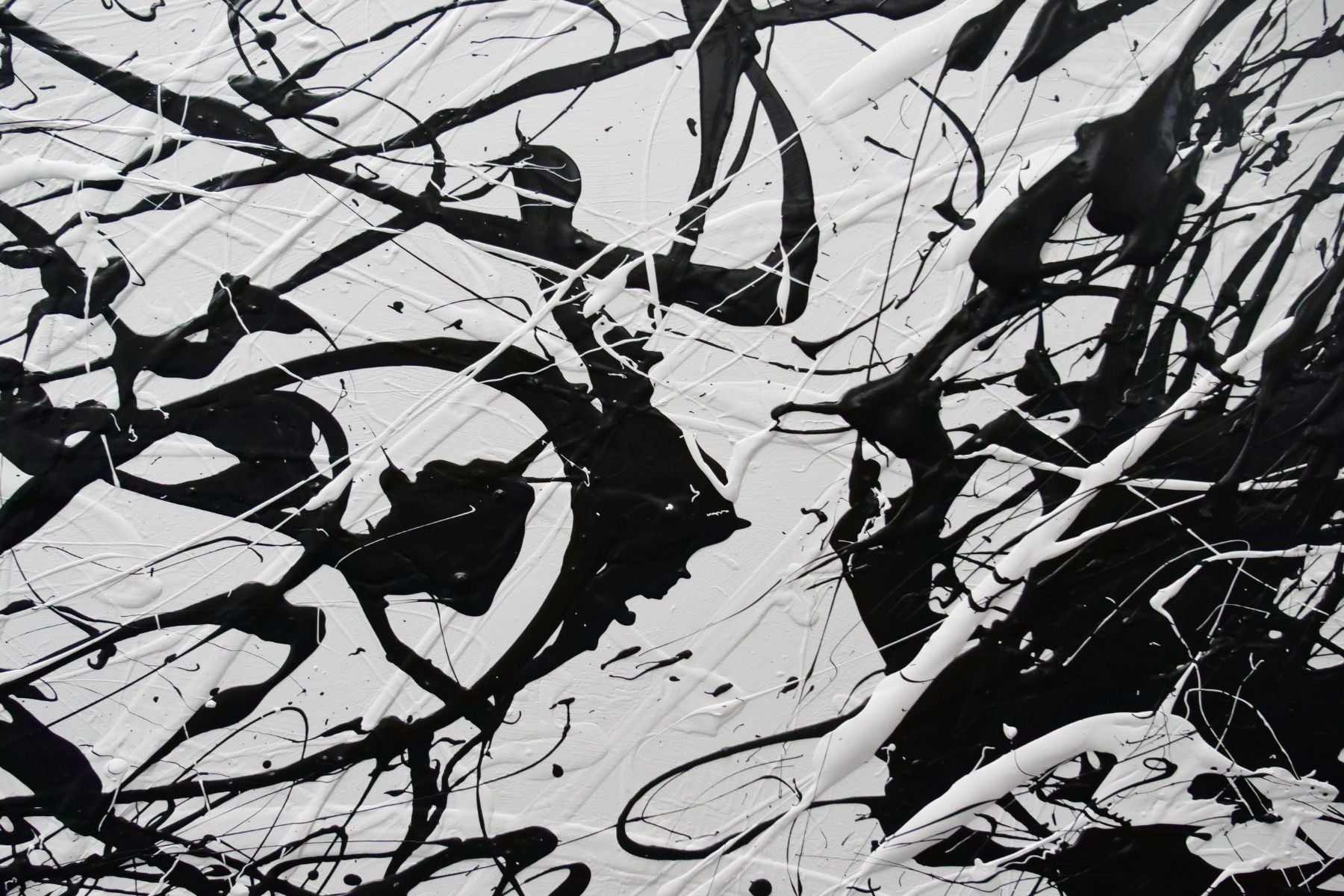Skittled 250cm x 150cm Black White Textured Abstract Painting (SOLD)