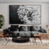 Skittled 250cm x 150cm Black White Textured Abstract Painting (SOLD)-Abstract-Franko-[Franko]-[huge_art]-[Australia]-Franklin Art Studio