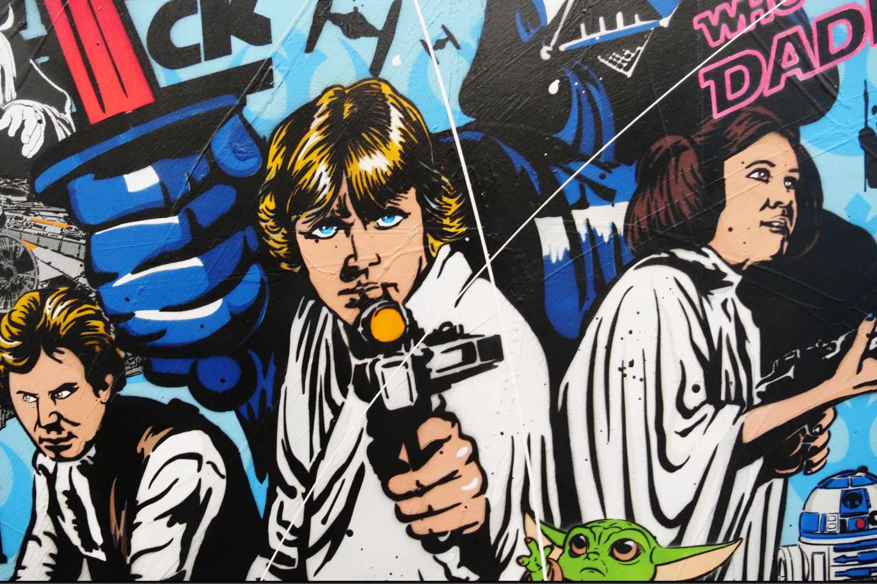 Skywalker 120cm x 100cm Star Wars Textured Urban Pop Art Painting (SOLD)