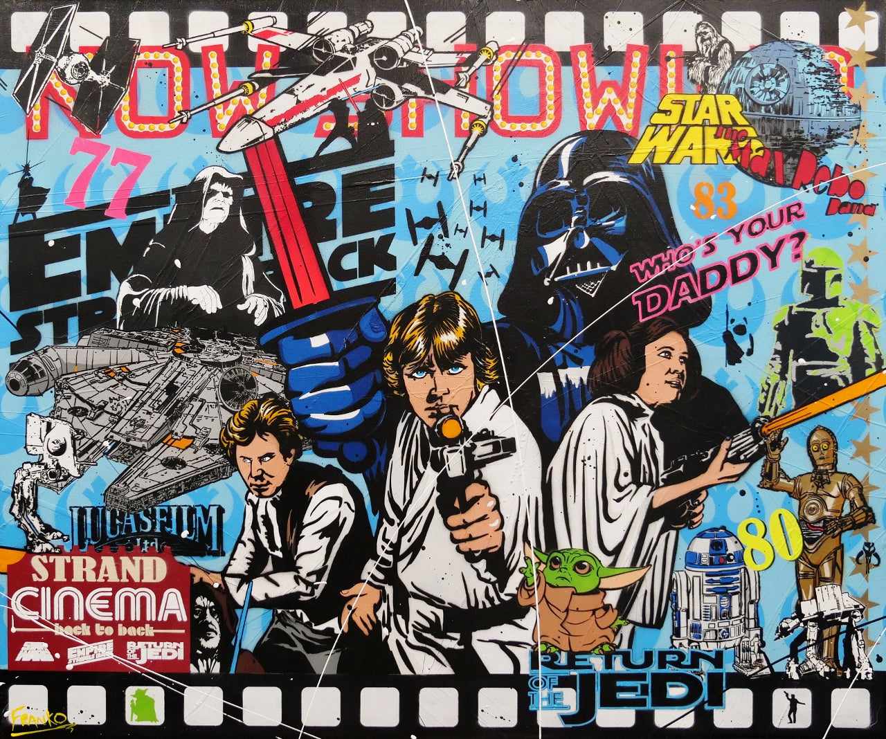 Skywalker 120cm x 100cm Star Wars Textured Urban Pop Art Painting (SOLD)-Urban Pop Art-[Franko ]-[Gallery]-[popular]-[Australia]-Franklin Art Studio