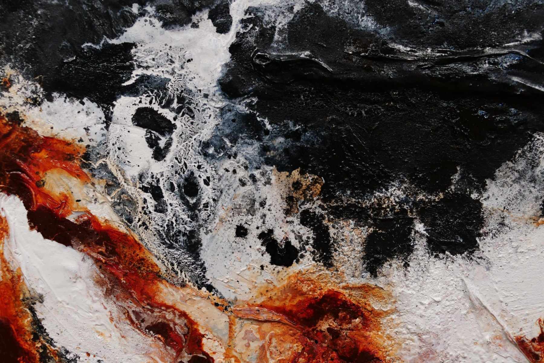 Slated Licorice and Ice 250cm x 150cm Black Oxide Textured Abstract Painting (SOLD)