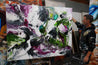 Slated Violet 140cm x 180cm Green Violet Textured Abstract Painting-Abstract-Franko-[franko_artist]-[Art]-[interior_design]-Franklin Art Studio