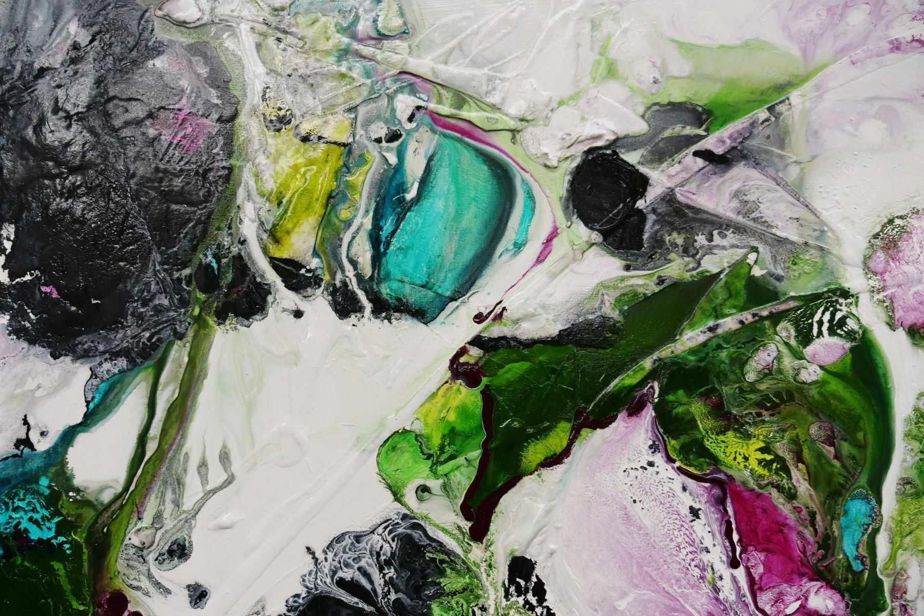 Slated Violet 140cm x 180cm Green Violet Textured Abstract Painting-Abstract-[Franko]-[Artist]-[Australia]-[Painting]-Franklin Art Studio