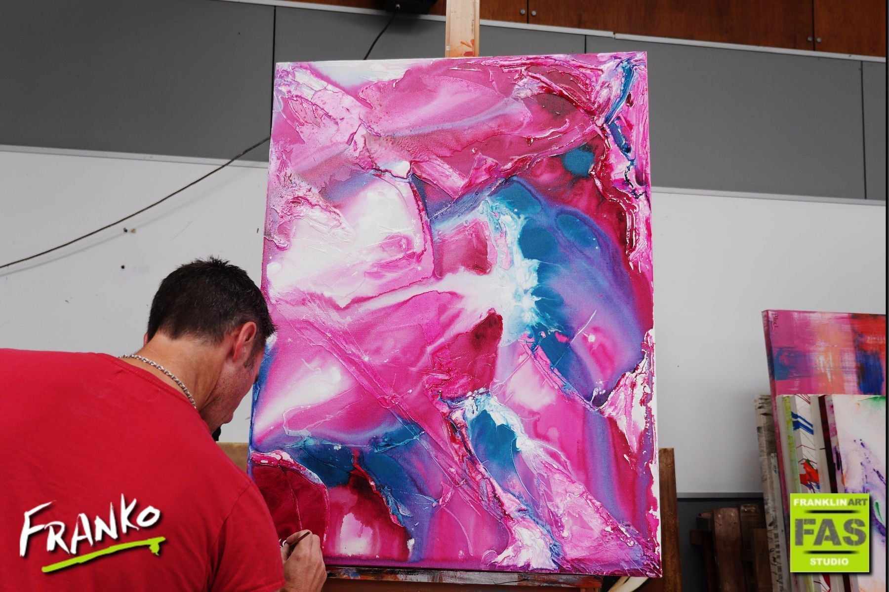 Smashing Pastels 75cm x 100cm Pink Abstract Painting-abstract-Franko-[franko_artist]-[Art]-[interior_design]-Franklin Art Studio