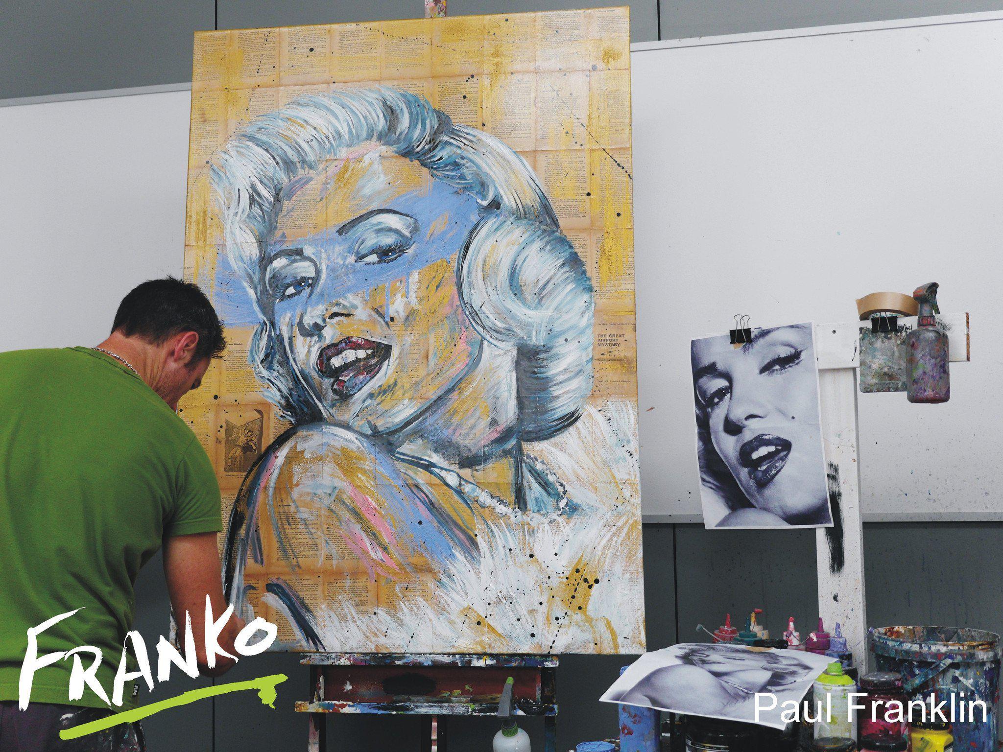 So Divine 140cm x 100cm Marilyn Monroe Vintage Book Pop art Painting (SOLD)-book club-[Franko Artist]-[Gold Coast]-[Brisbane]-[Huge]-Franklin Art Studio