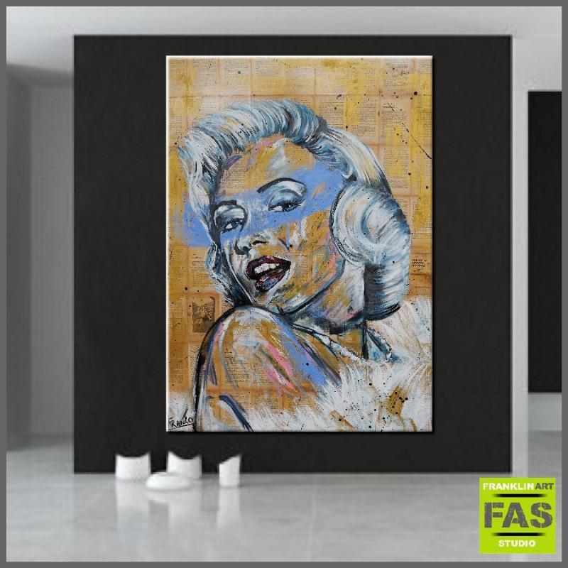 So Divine 140cm x 100cm Marilyn Monroe Vintage Book Pop art Painting (SOLD)-book club-Franko-[huge]-[Australian]-[best Selling]-Franklin Art Studio
