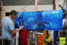 Something About Blue 160cm x 60cm Blue Textured Abstract Painting (SOLD)-Abstract-[Franko Artist]-[Gold Coast]-[Brisbane]-[Huge]-Franklin Art Studio