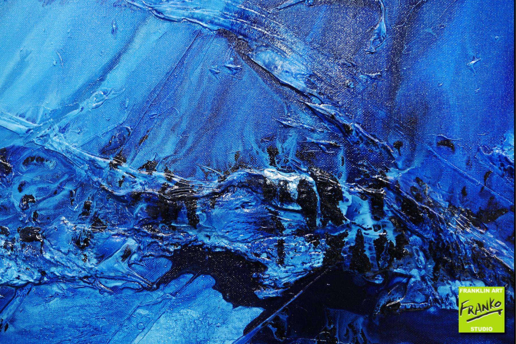 Something About Blue 160cm x 60cm Blue Textured Abstract Painting (SOLD)