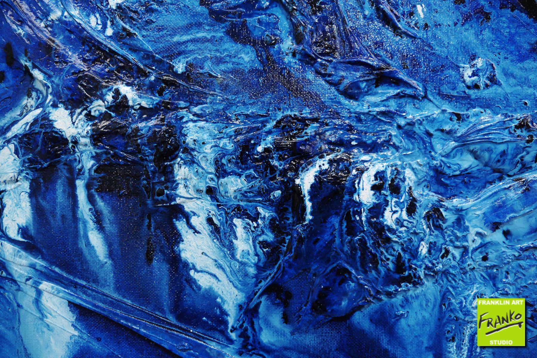 Something About Blue 160cm x 60cm Blue Textured Abstract Painting (SOLD)
