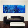 Something About Blue 160cm x 60cm Blue Textured Abstract Painting (SOLD)-Abstract-Franko-[huge]-[Australian]-[best Selling]-Franklin Art Studio