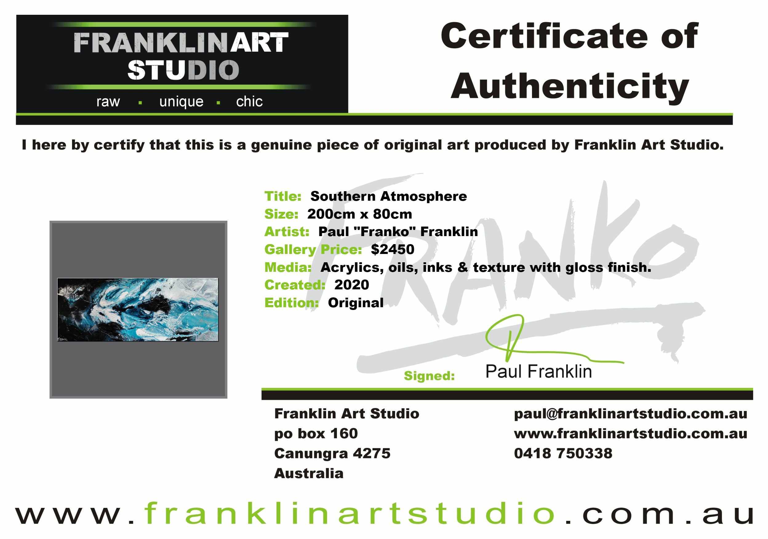Southern Atmosphere 200cm x 80cm Blue Black Textured Abstract Painting (SOLD)-Abstract-[Franko Artist]-[Cheryl]-[Wendy]-[Gabriela]-Franklin Art Studio