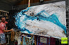 Southern Liquid Rush 240cm x 100cm Blue Grey Black Textured Abstract Painting (SOLD)-Abstract-Franko-[franko_artist]-[Art]-[interior_design]-Franklin Art Studio
