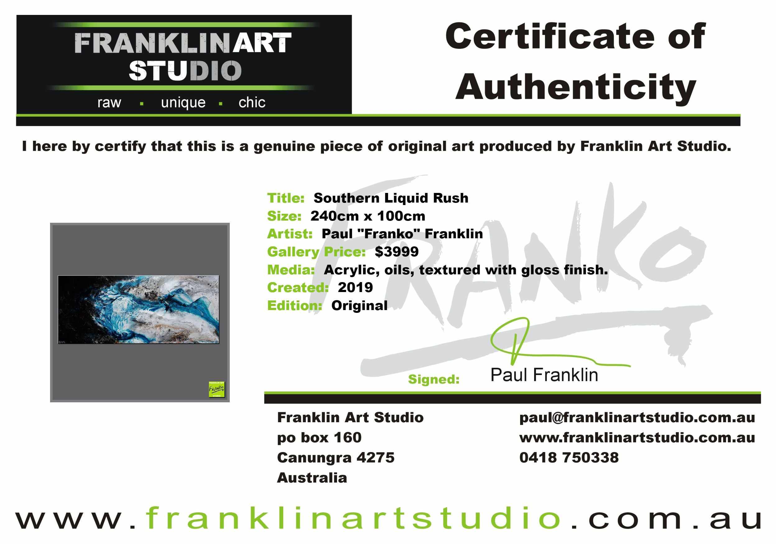 Southern Liquid Rush 240cm x 100cm Blue Grey Black Textured Abstract Painting (SOLD)-Abstract-[Franko Artist]-[Cheryl]-[Wendy]-[Gabriela]-Franklin Art Studio