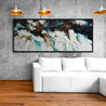 Southern Nature 200cm x 80cm Teal Black White Textured Abstract Painting (SOLD)-Abstract-Franko-[franko_artist]-[Art]-[interior_design]-Franklin Art Studio