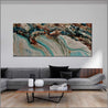 Southern Ocean Class 240cm x 100cm Teal White Orange Textured Abstract Painting (SOLD)-Abstract-Franko-[huge]-[Australian]-[best Selling]-Franklin Art Studio