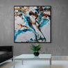 Southern Rapture 150cm x 150cm Teal White Textured Abstract Painting (SOLD)-Abstract-[Franko]-[Artist]-[Australia]-[Painting]-Franklin Art Studio