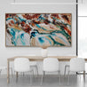 Southern Rock 240cm x 120cm Teal Cream Oxide Textured Abstract Painting-Abstract-Franko-[franko_art]-[beautiful_Art]-[The_Block]-Franklin Art Studio