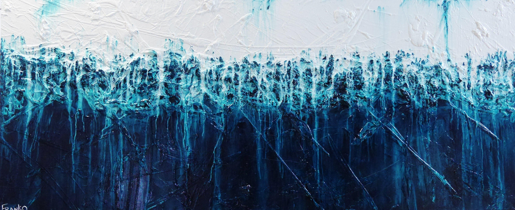 Southern Seas Simmer 240cm x 100cm Turquoise Abstract Painting (SOLD)-abstract-Franko-[Franko]-[Australia_Art]-[Art_Lovers_Australia]-Franklin Art Studio