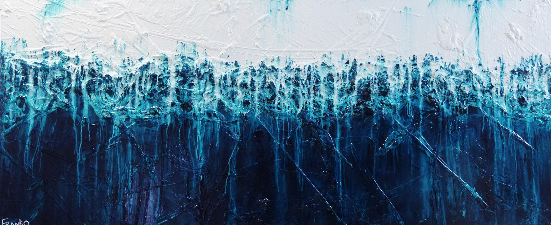 Southern Seas Simmer 240cm x 100cm Turquoise Abstract Painting (SOLD)-abstract-[Franko ]-[Gallery]-[popular]-[Australia]-Franklin Art Studio