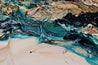 Southern Teal 240cm x 120cm White Turquoise Rust Textured Abstract Painting (SOLD)-Abstract-[Franko]-[Artist]-[Australia]-[Painting]-Franklin Art Studio