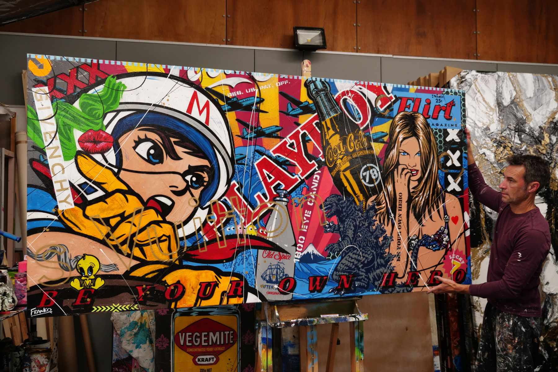 Speedy Speed 240cm x 120cm Speed Racer Textured Urban Pop Art Painting (SOLD)-urban pop-Franko-[franko_artist]-[Art]-[interior_design]-Franklin Art Studio