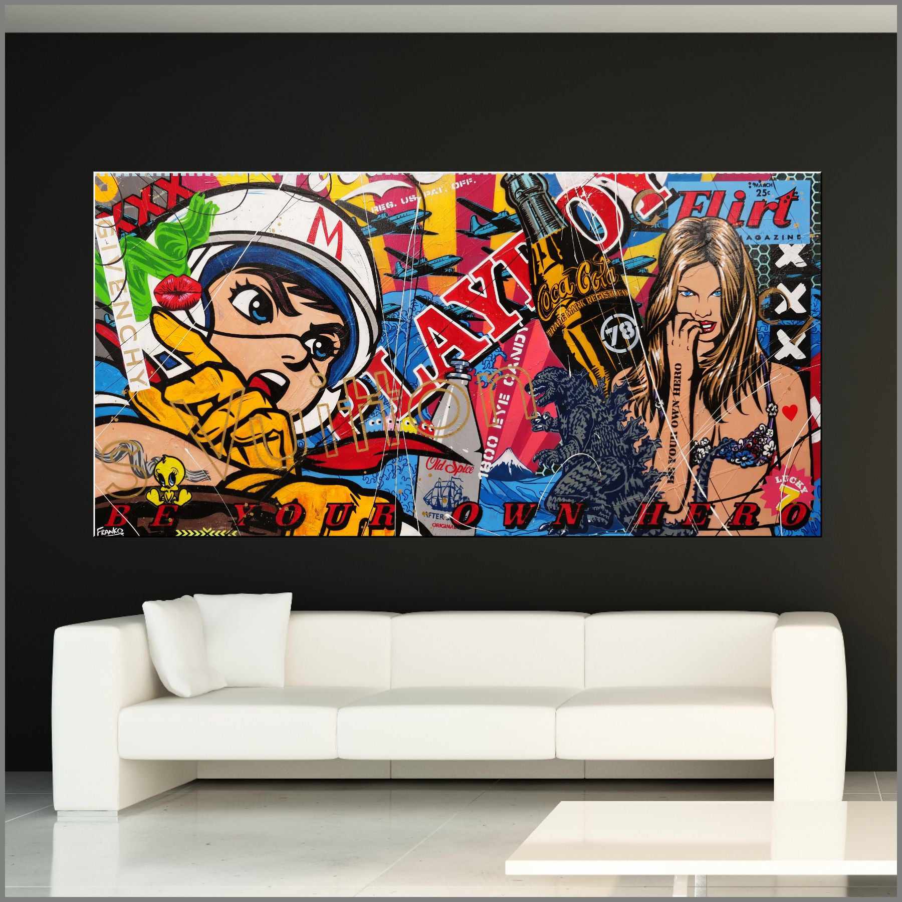Speedy Speed 240cm x 120cm Speed Racer Textured Urban Pop Art Painting (SOLD)-urban pop-Franko-[Franko]-[huge_art]-[Australia]-Franklin Art Studio