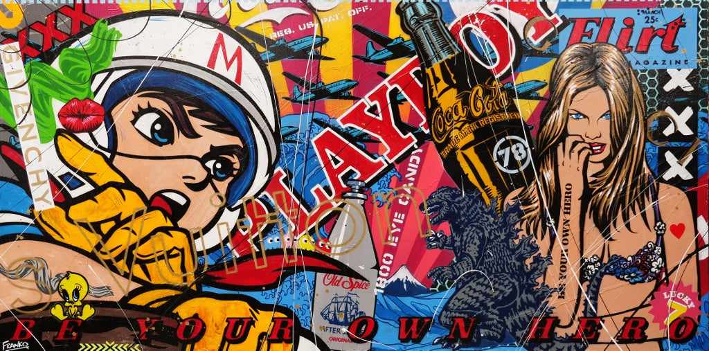 Speedy Speed 240cm x 120cm Speed Racer Textured Urban Pop Art Painting (SOLD)-urban pop-Franko-[Franko]-[Australia_Art]-[Art_Lovers_Australia]-Franklin Art Studio