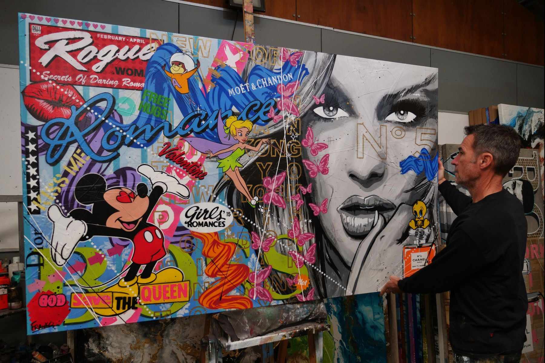 Spell Bound 200cm x 120cm Sexy Woman Textured Urban Pop Art Painting (SOLD)-Urban Pop Art-Franko-[franko_art]-[beautiful_Art]-[The_Block]-Franklin Art Studio