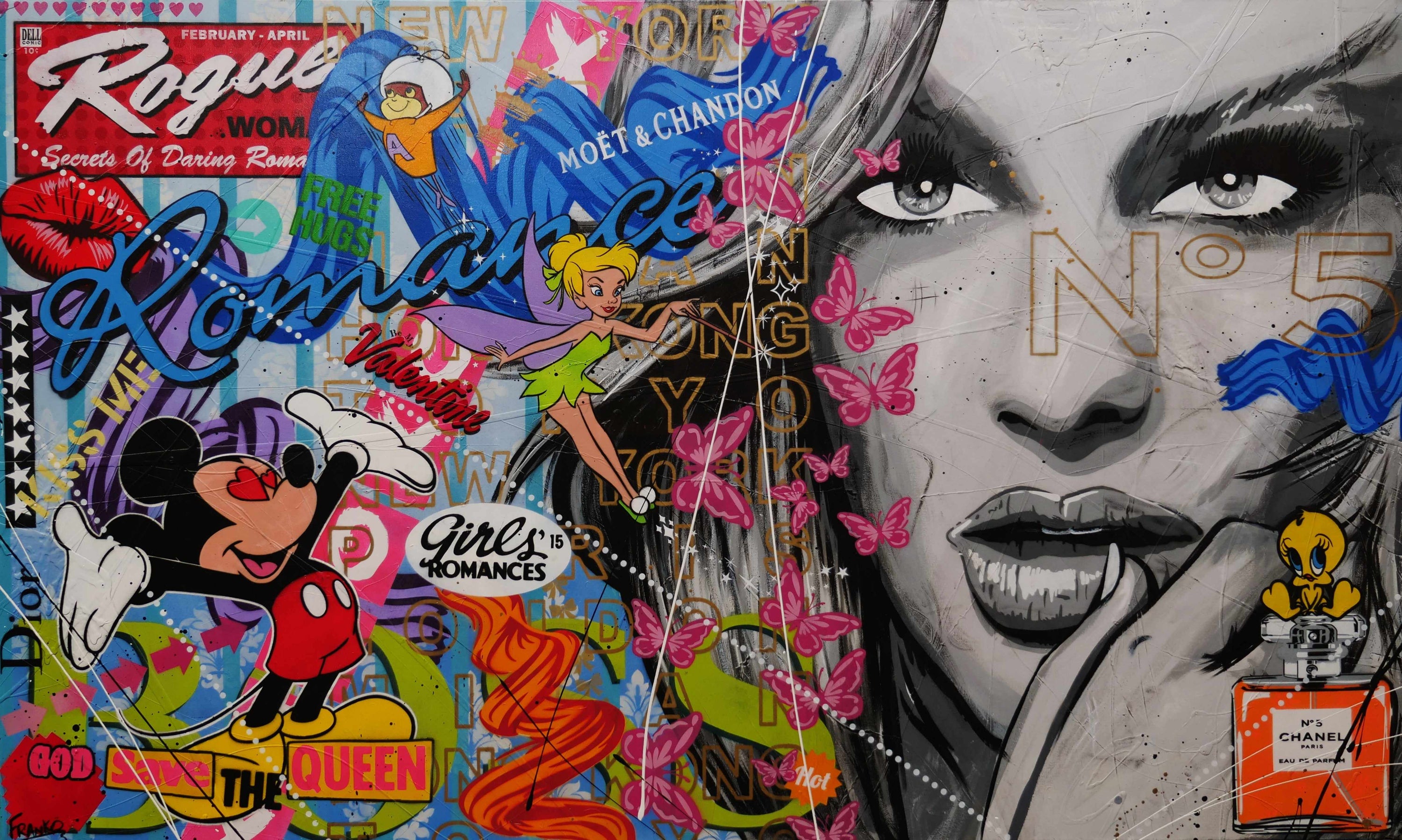 Spell Bound 200cm x 120cm Sexy Woman Textured Urban Pop Art Painting (SOLD)-Urban Pop Art-Franko-[Franko]-[Australia_Art]-[Art_Lovers_Australia]-Franklin Art Studio