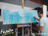 Spring Blue 160cm x 60cm Blue Abstract Painting (SOLD)-abstract-[Franko Artist]-[Gold Coast]-[Brisbane]-[Huge]-Franklin Art Studio