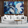 Spritzer 160cm x 100cm Blue White Grey Textured Abstract Painting (SOLD)-Abstract-Franko-[franko_art]-[beautiful_Art]-[The_Block]-Franklin Art Studio