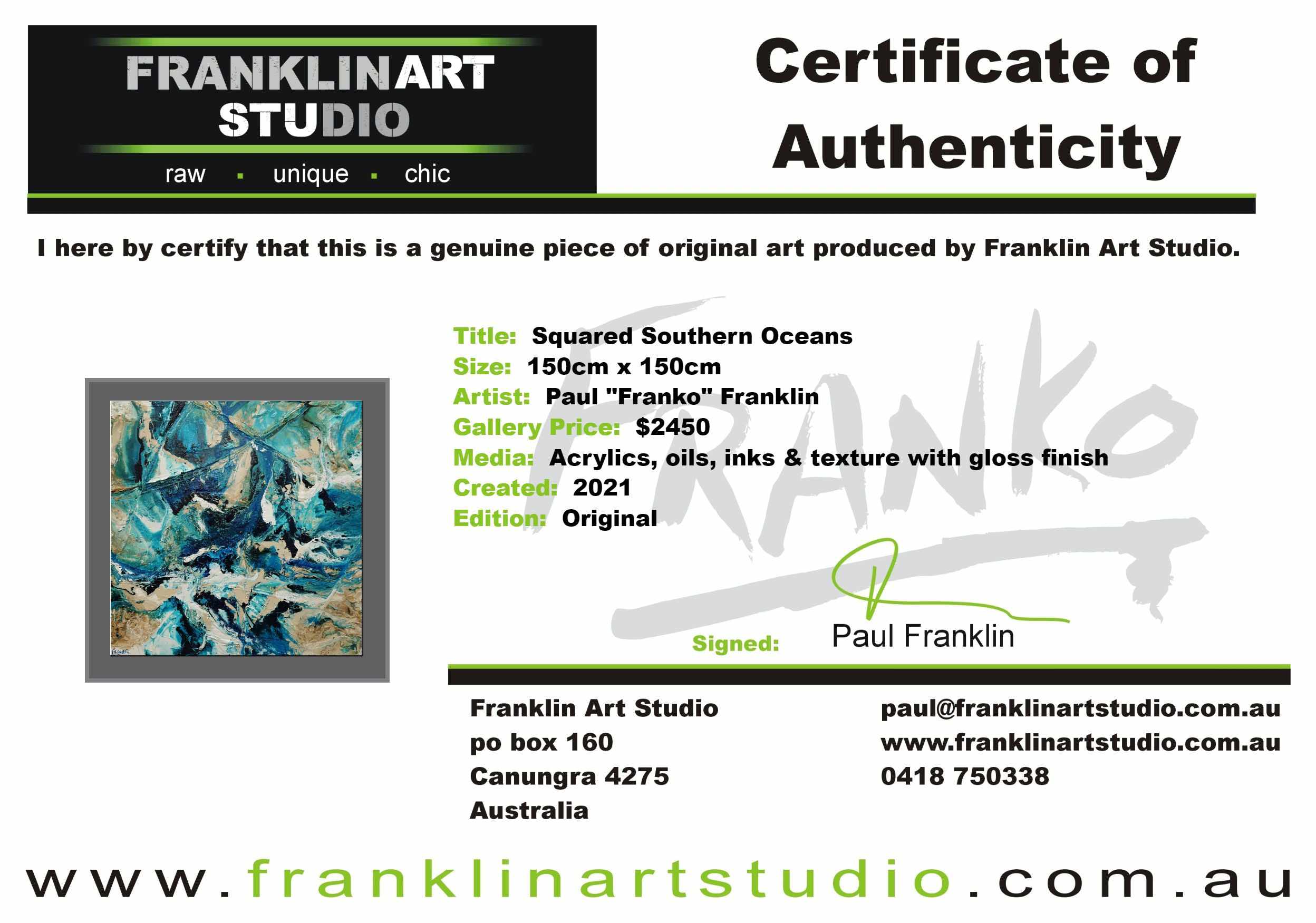 Squared Southern Oceans 150cm x 150cm Teal Cream White Textured Abstract Painting (SOLD)-Abstract-Franko-[franko_art]-[beautiful_Art]-[The_Block]-Franklin Art Studio