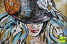 Steam Punk Girl 120cm x 150cm 50 Shades of Grey Nude Hat Vintage Book Pop art Painting (SOLD)-book club-[Franko]-[Artist]-[Australia]-[Painting]-Franklin Art Studio