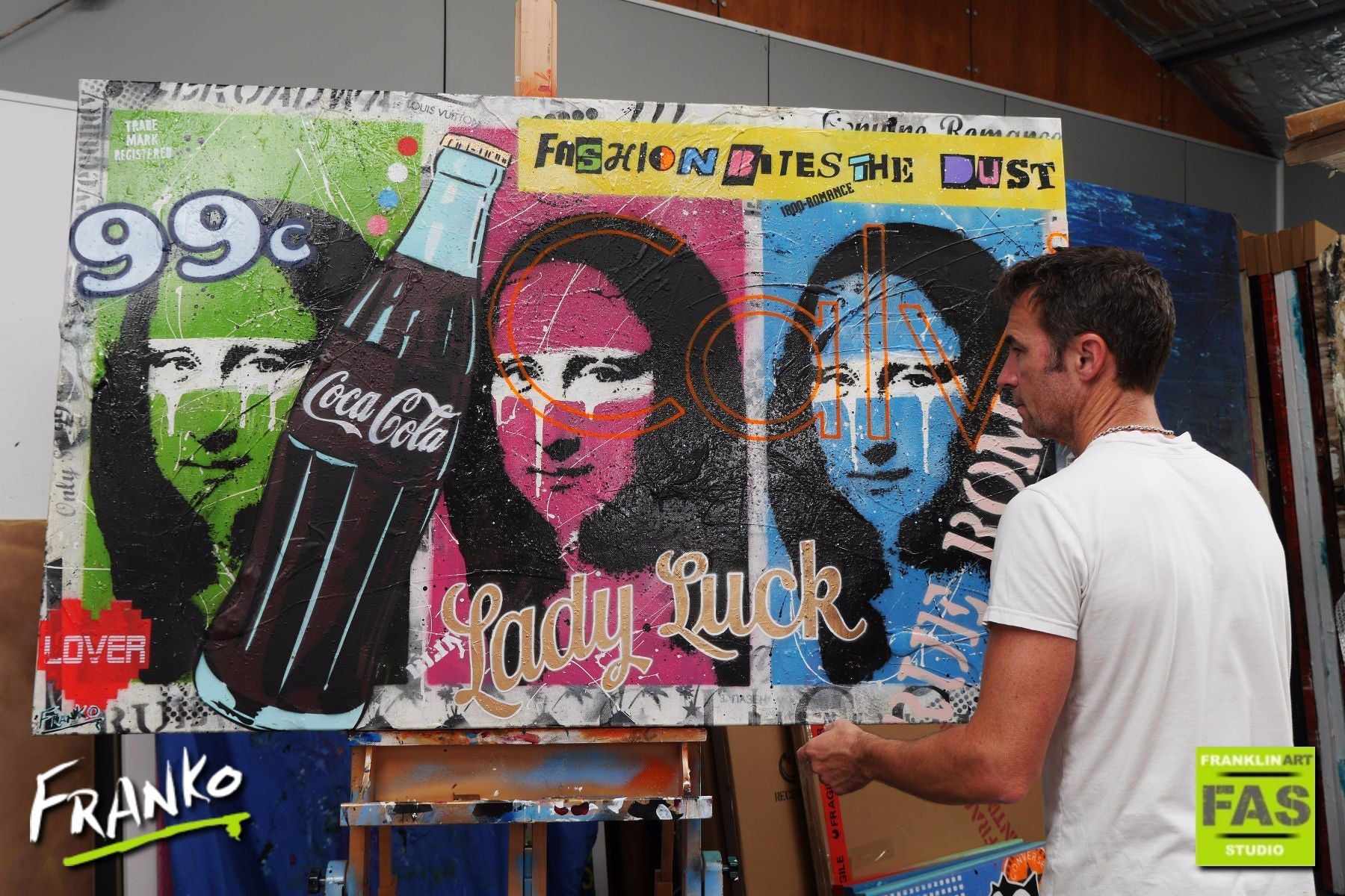 Stop Your Moaning 160cm x 100cm Mona Lisa Pop Art Painting (SOLD)-urban pop-[Franko Artist]-[Cheryl]-[Wendy]-[Gabriela]-Franklin Art Studio