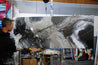Stratosphere 200cm x 80cm Malt Black Textured Abstract Painting (SOLD)-Abstract-[Franko Artist]-[Gold Coast]-[Brisbane]-[Huge]-Franklin Art Studio