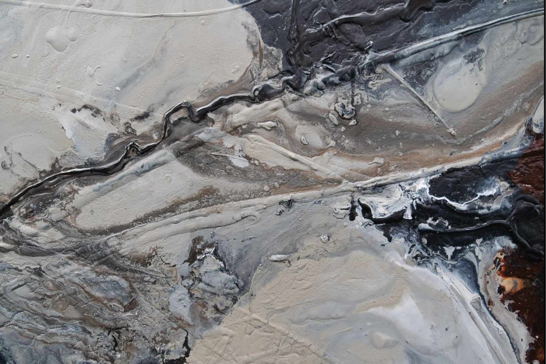 Stratosphere 200cm x 80cm Malt Black Textured Abstract Painting (SOLD)