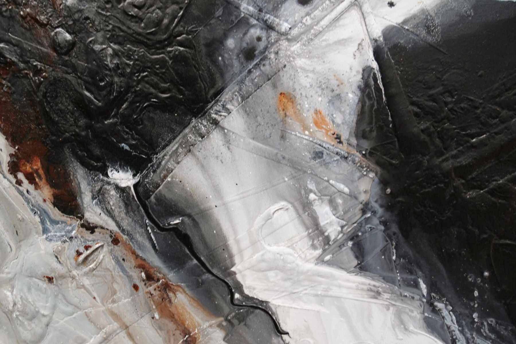 Stratosphere 200cm x 80cm Malt Black Textured Abstract Painting (SOLD)