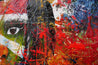 Stripe 190cm x 100cm Aboriginal Warrior Abstract Realism Textured Painting (SOLD)-people-[Franko]-[Artist]-[Australia]-[Painting]-Franklin Art Studio