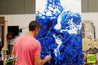 Stunning Blu 140cm x 100cm White Blue Abstract Painting (SOLD)-Abstract-Franko-[franko_artist]-[Art]-[interior_design]-Franklin Art Studio