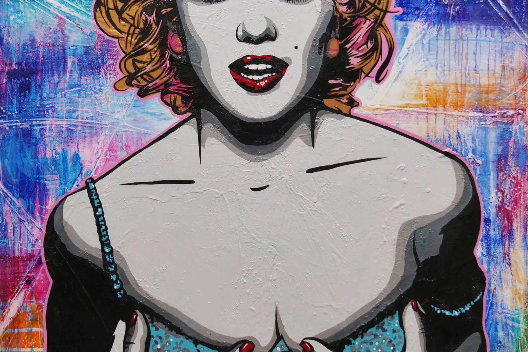 Suave Ms M 140cm x 180cm Marilyn Monroe Textured Urban Pop Art Painting (SOLD)